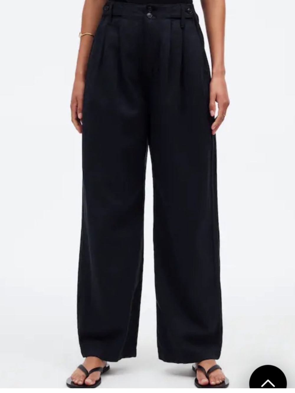 Madewell Harlow Wide-Leg High-Waist Black Women's Trousers